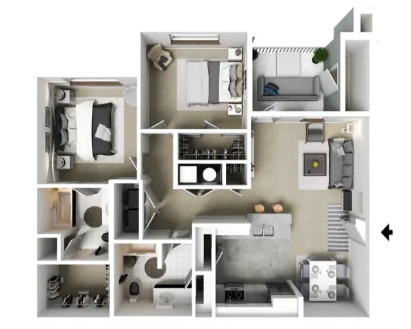 2 Bedroom Floor Plan